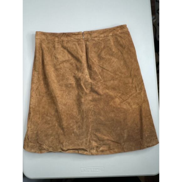 Ann Taylor Loft Leather Tan Brown Skirt Women’s Size 10 - Picture 2 of 9